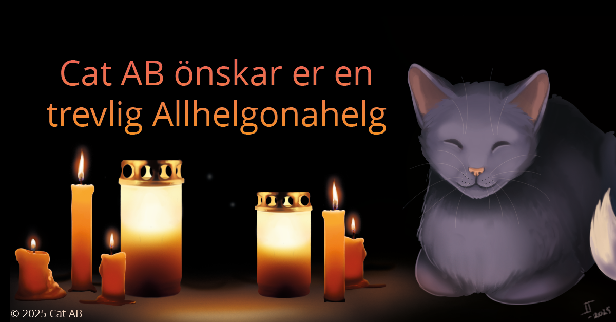 Cat AB önskar er en trevlig Allhelgonahelg med ett kort ritat av vår Isbelle