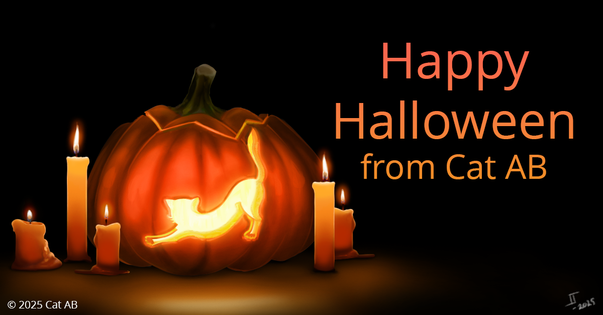 Cat say -Happy Halloween!